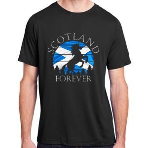 Scottish Pride Scotland Unicorn Scotland Flag Saltire Adult ChromaSoft Performance T-Shirt