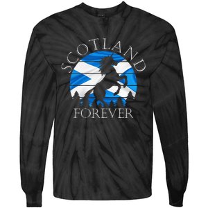 Scottish Pride Scotland Unicorn Scotland Flag Saltire Tie-Dye Long Sleeve Shirt