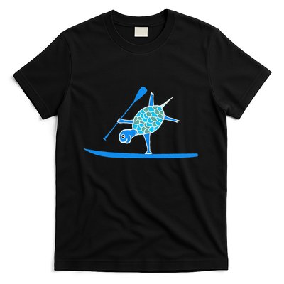 Standup Paddleboarding Sup One Arm Handstand Turtle Paddling T-Shirt