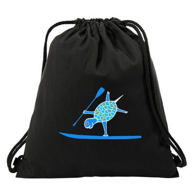 Standup Paddleboarding Sup One Arm Handstand Turtle Paddling Drawstring Bag