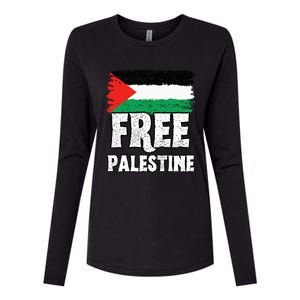 Support Palestine Show Solidarity with a Free Flag Womens Cotton Relaxed Long Sleeve T-Shirt