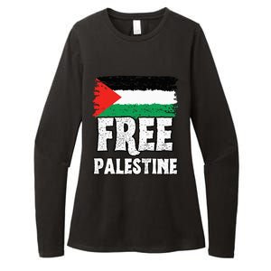 Support Palestine Show Solidarity with a Free Flag Womens CVC Long Sleeve Shirt