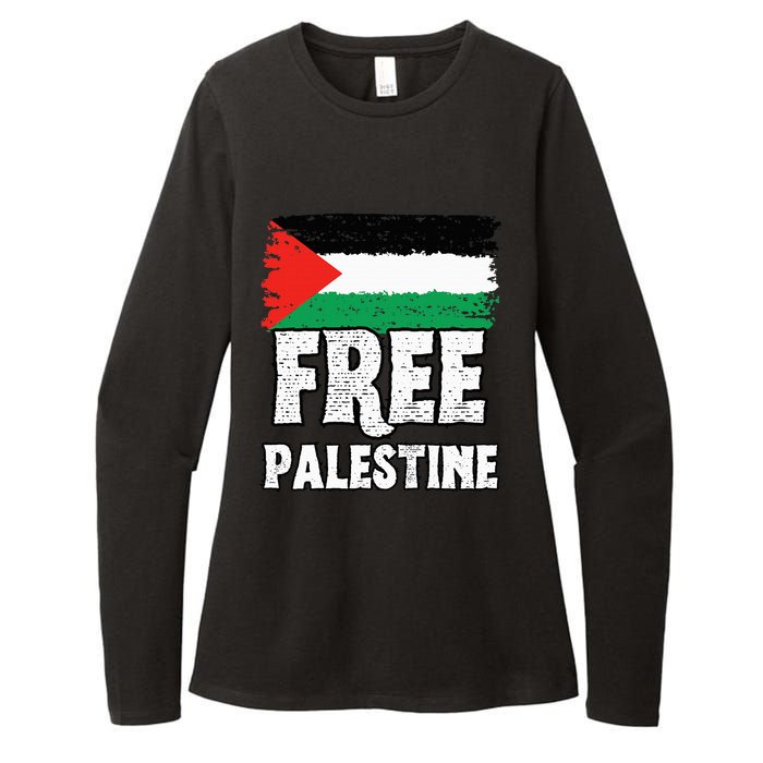 Support Palestine Show Solidarity with a Free Flag Womens CVC Long Sleeve Shirt