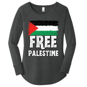 Support Palestine Show Solidarity with a Free Flag Women's Perfect Tri Tunic Long Sleeve Shirt