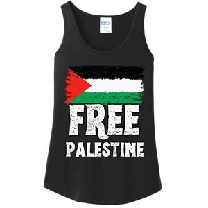 Support Palestine Show Solidarity with a Free Flag Ladies Essential Tank