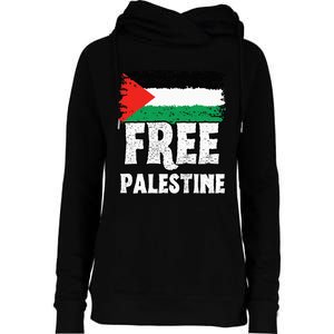 Support Palestine Show Solidarity with a Free Flag Womens Funnel Neck Pullover Hood