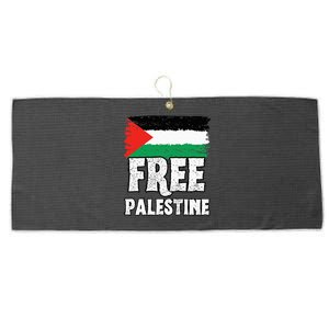 Support Palestine Show Solidarity with a Free Flag Large Microfiber Waffle Golf Towel