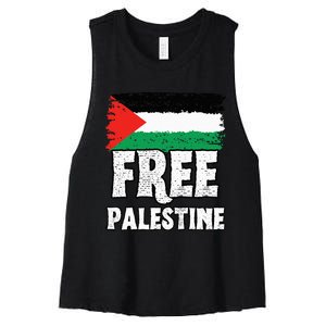 Support Palestine Show Solidarity with a Free Flag Women's Racerback Cropped Tank