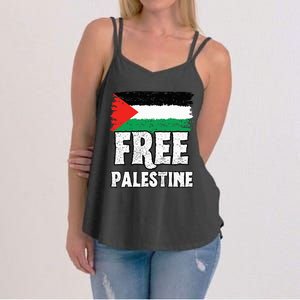 Support Palestine Show Solidarity with a Free Flag Women's Strappy Tank