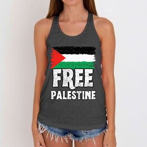 Support Palestine Show Solidarity with a Free Flag Women's Knotted Racerback Tank