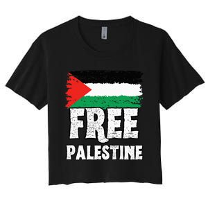 Support Palestine Show Solidarity with a Free Flag Women's Crop Top Tee