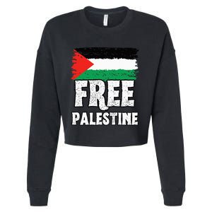 Support Palestine Show Solidarity with a Free Flag Cropped Pullover Crew