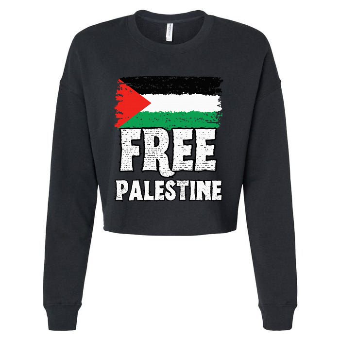 Support Palestine Show Solidarity with a Free Flag Cropped Pullover Crew