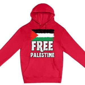 Support Palestine Show Solidarity with a Free Flag Premium Pullover Hoodie