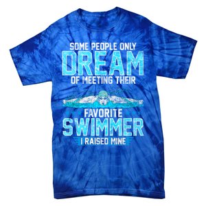 Swimming Parent Swimmer Mom Dad My Favorite Swim Meet Gift Tie-Dye T-Shirt