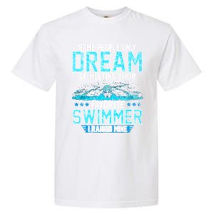 Swimming Parent Swimmer Mom Dad My Favorite Swim Meet Gift Garment-Dyed Heavyweight T-Shirt