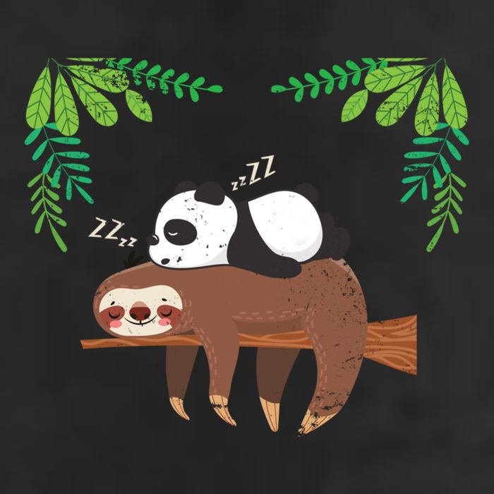 Sleeping Panda Sloth Gift 7 Panel Mesh Trucker Snapback Hat