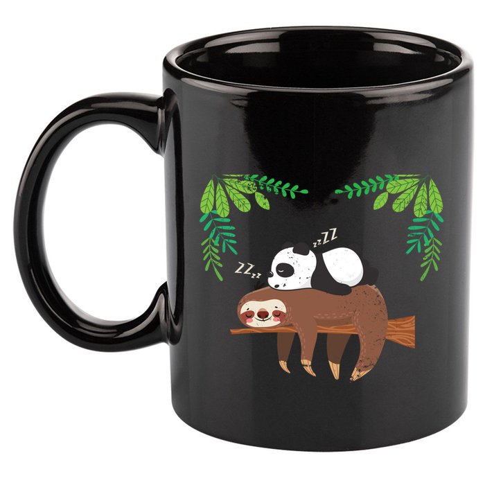 Sleeping Panda Sloth Gift 11oz C Handle Ceramic Mug