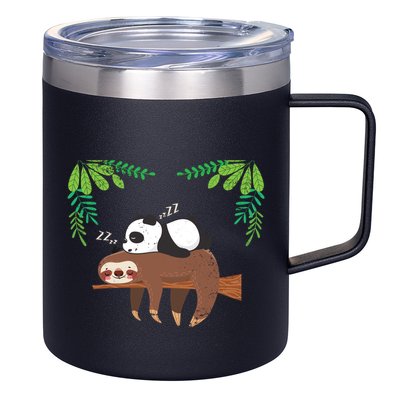 Sleeping Panda Sloth Gift 12oz Stainless Steel Coffee Mug