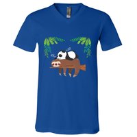 Sleeping Panda Sloth Gift V-Neck T-Shirt