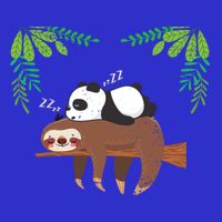 Sleeping Panda Sloth Gift V-Neck T-Shirt