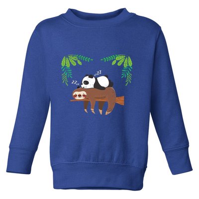 Sleeping Panda Sloth Gift Toddler Sweatshirt