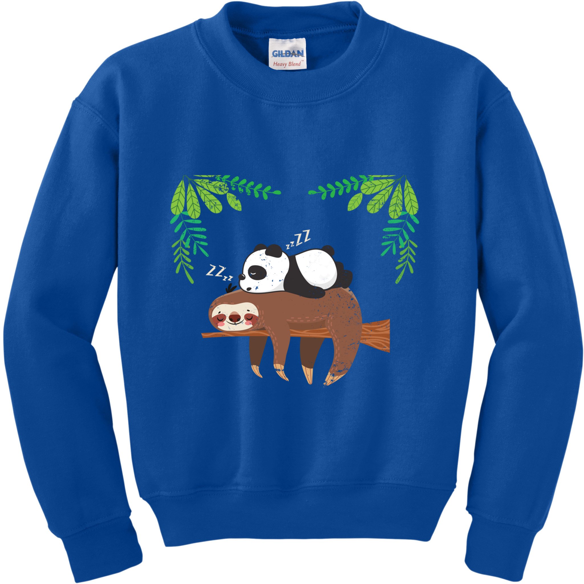 Sleeping Panda Sloth Gift Kids Sweatshirt