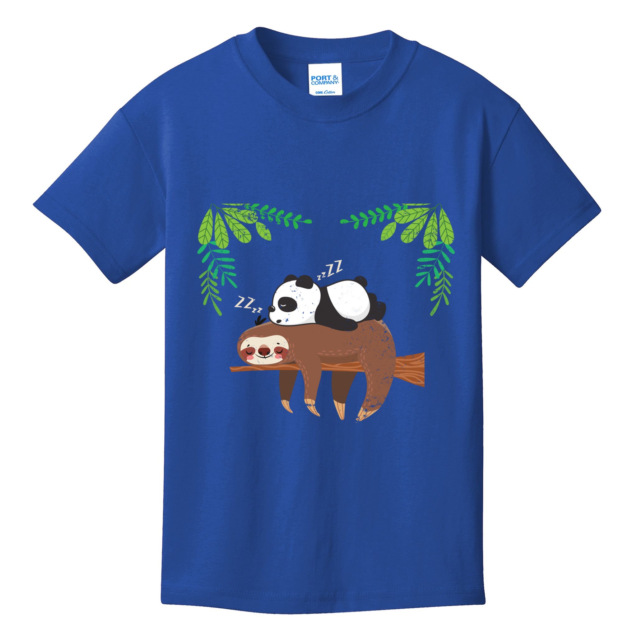 Sleeping Panda Sloth Gift Kids T-Shirt