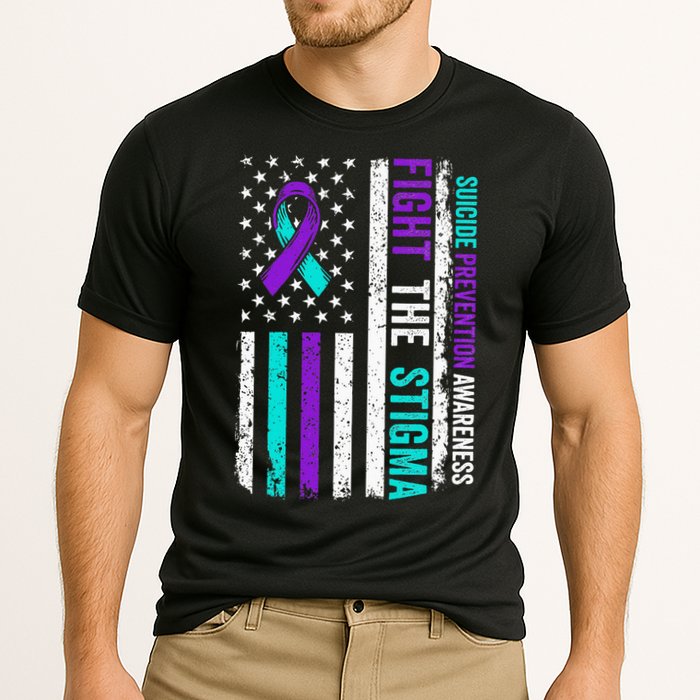 Suicide Prevention Support Fight Stigma Suicide Awareness Cooling Performance Crew T-Shirt