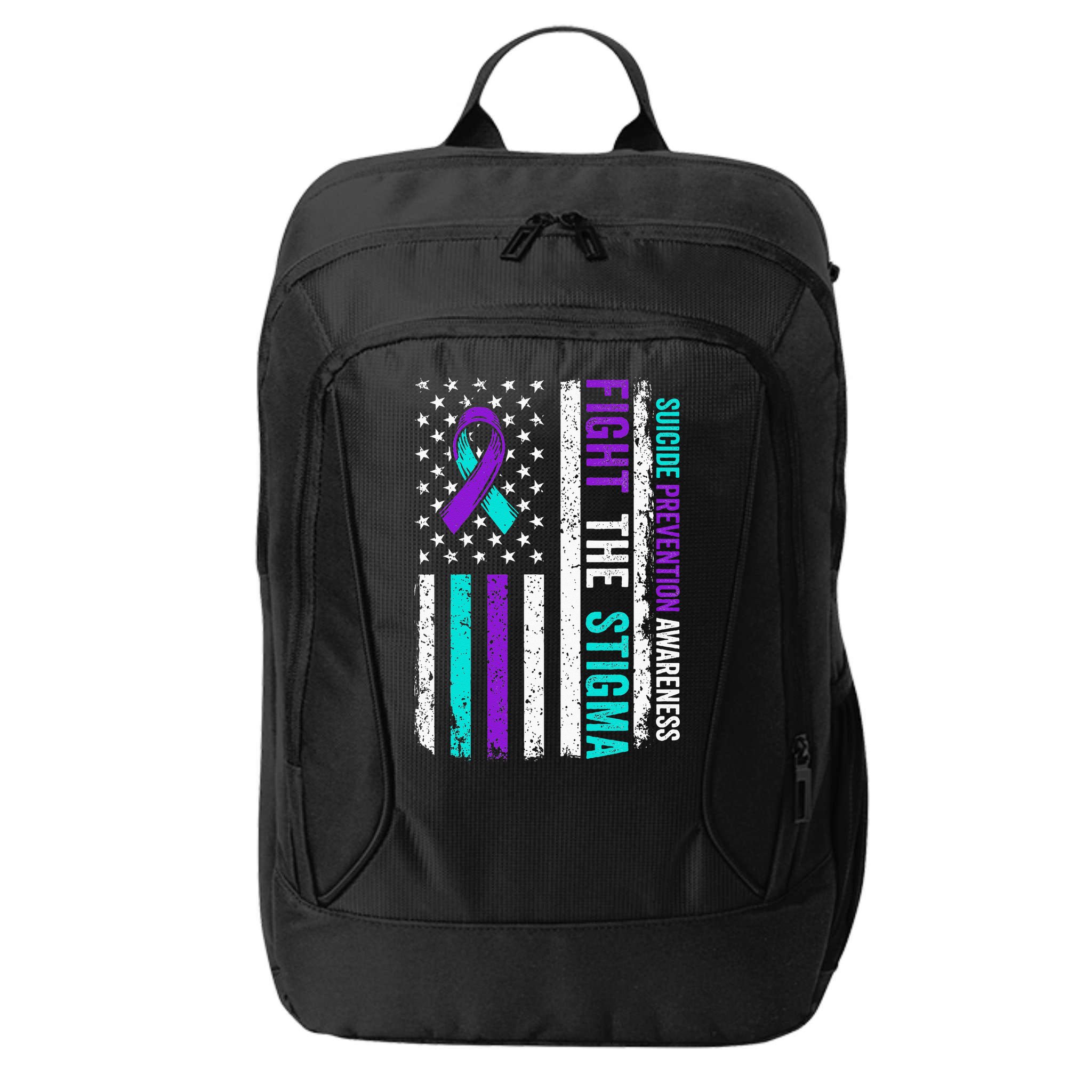 Suicide Prevention Support Fight Stigma Suicide Awareness City Backpack