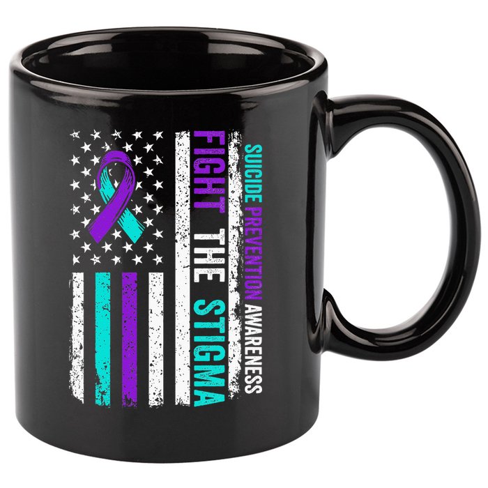 Suicide Prevention Support Fight Stigma Suicide Awareness 11oz C Handle Ceramic Mug