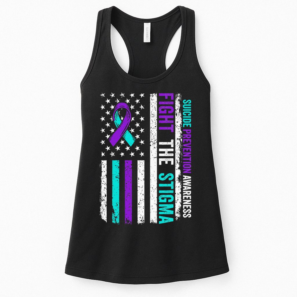 Suicide Prevention Support Fight Stigma Suicide Awareness Womens Tank Top