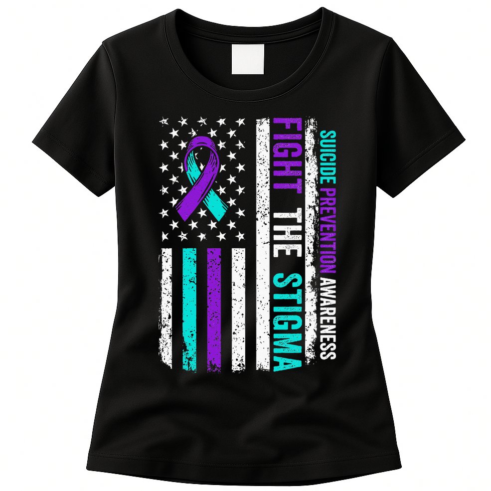 Suicide Prevention Support Fight Stigma Suicide Awareness Womens T-Shirt
