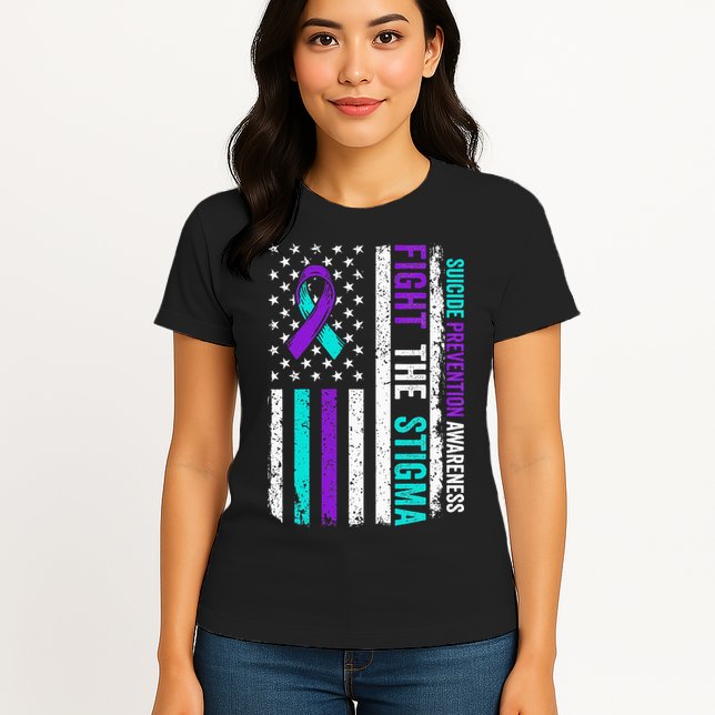 Suicide Prevention Support Fight Stigma Suicide Awareness Womens T-Shirt