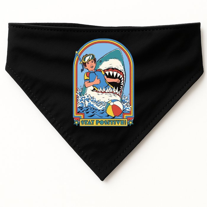 Stay Positive Shark Attack Comic USA-Made Doggie Bandana