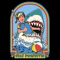 Stay Positive Shark Attack Comic USA-Made Doggie Bandana