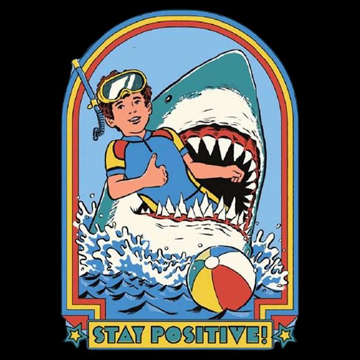 Stay Positive Shark Attack Comic USA-Made Doggie Bandana