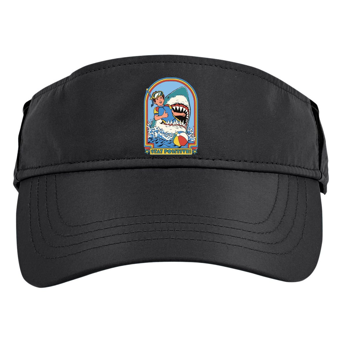 Stay Positive Shark Attack Comic Adult Drive Performance Visor