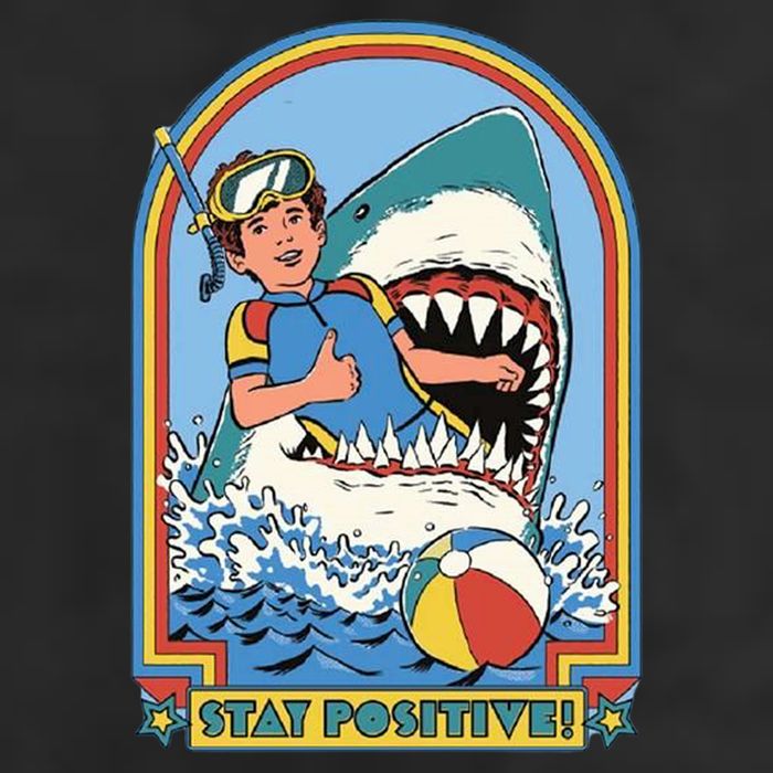 Stay Positive Shark Attack Comic Adult Drive Performance Visor