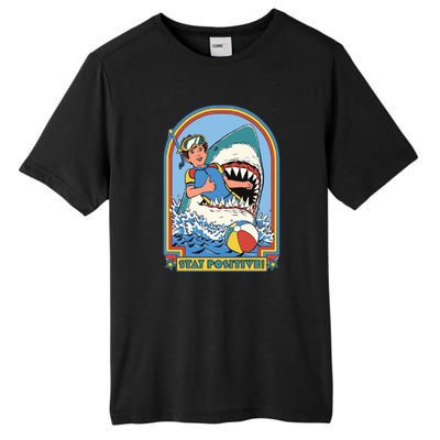 Stay Positive Shark Attack Comic Tall Fusion ChromaSoft Performance T-Shirt