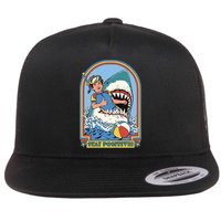 Stay Positive Shark Attack Comic Flatbill Hat
