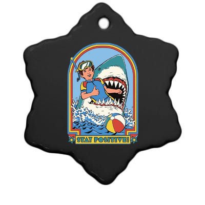 Stay Positive Shark Attack Comic Ceramic Star Ornament