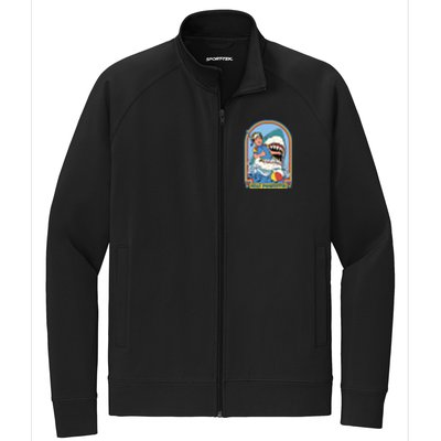 Stay Positive Shark Attack Comic Stretch Full-Zip Cadet Jacket