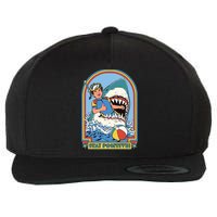 Stay Positive Shark Attack Comic Wool Snapback Cap