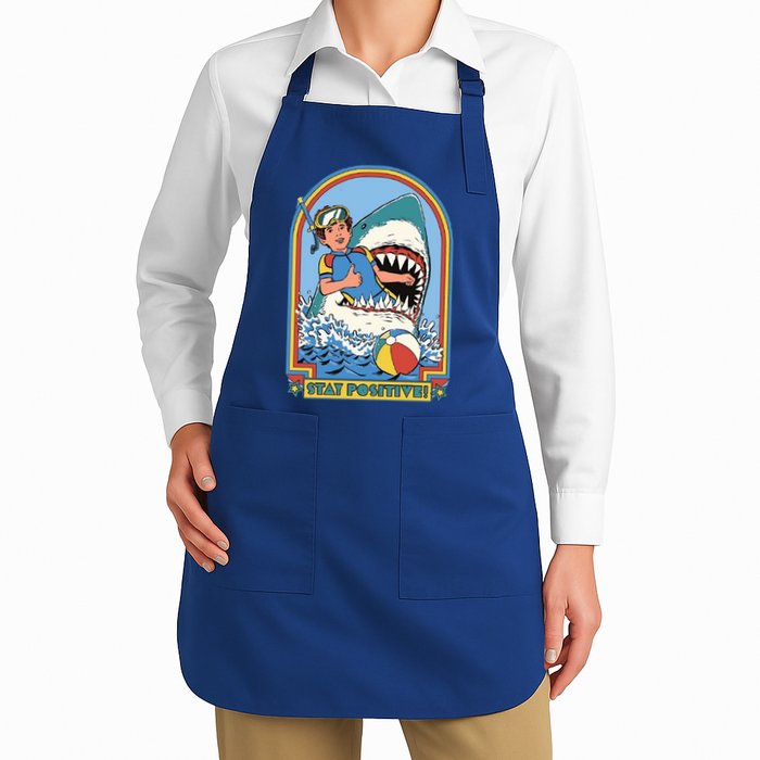 Stay Positive Shark Attack Comic Apron