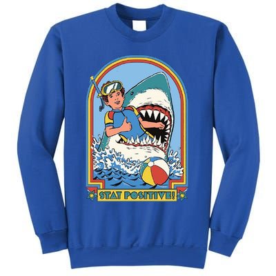 Stay Positive Shark Attack Comic Sweatshirt