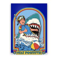 Stay Positive Shark Attack Comic Poster