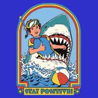 Stay Positive Shark Attack Comic Poster