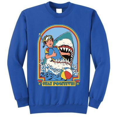 Stay Positive Shark Attack Comic Tall Sweatshirt