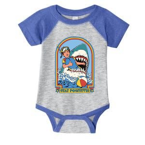 Stay Positive Shark Attack Comic Infant Baby Jersey Bodysuit